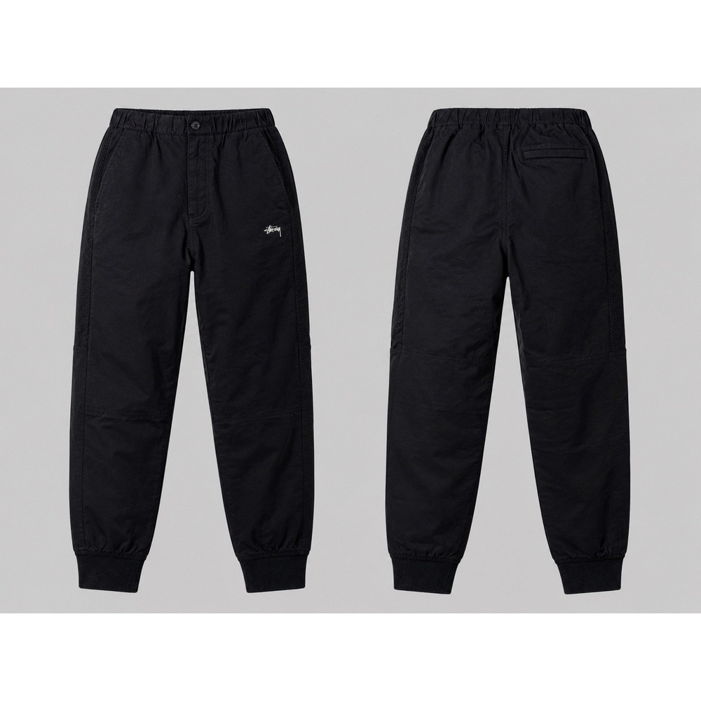 Vtg Stussy Windbreaker Jogger Men SM, 30x25.5 Mesh Breathable  Drawstring Black